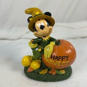 Disney Mickey Mouse Scarecrow Halloween Statue 7” Fall Harvest